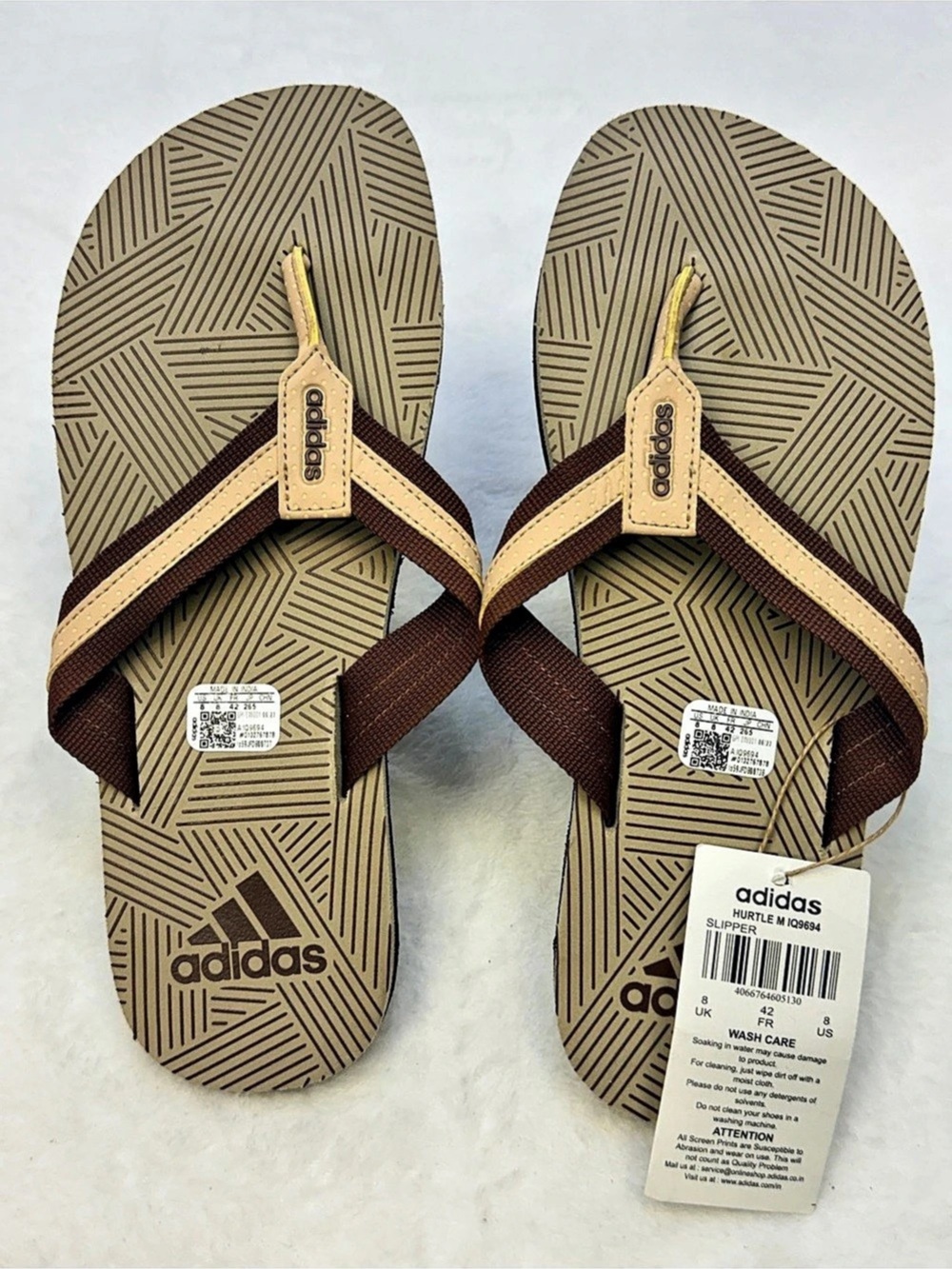 Adidas Hurtle M Men’s Thong Flip-Flop Sandals Biege/Brown sz US 8 NWT